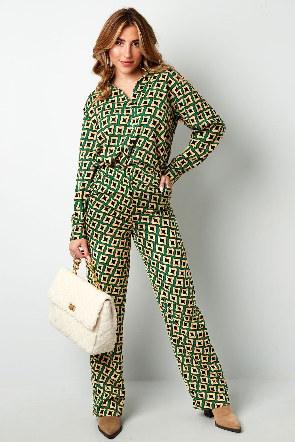 Retro pantalon groen