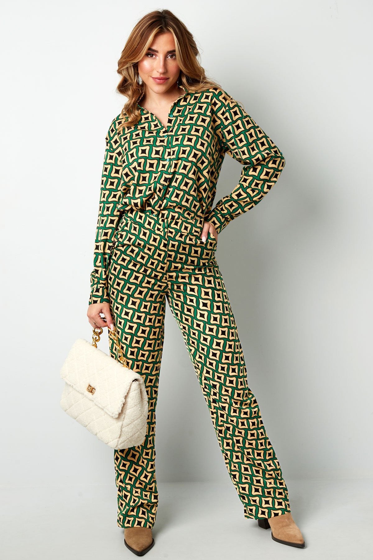 Retro pantalon groen
