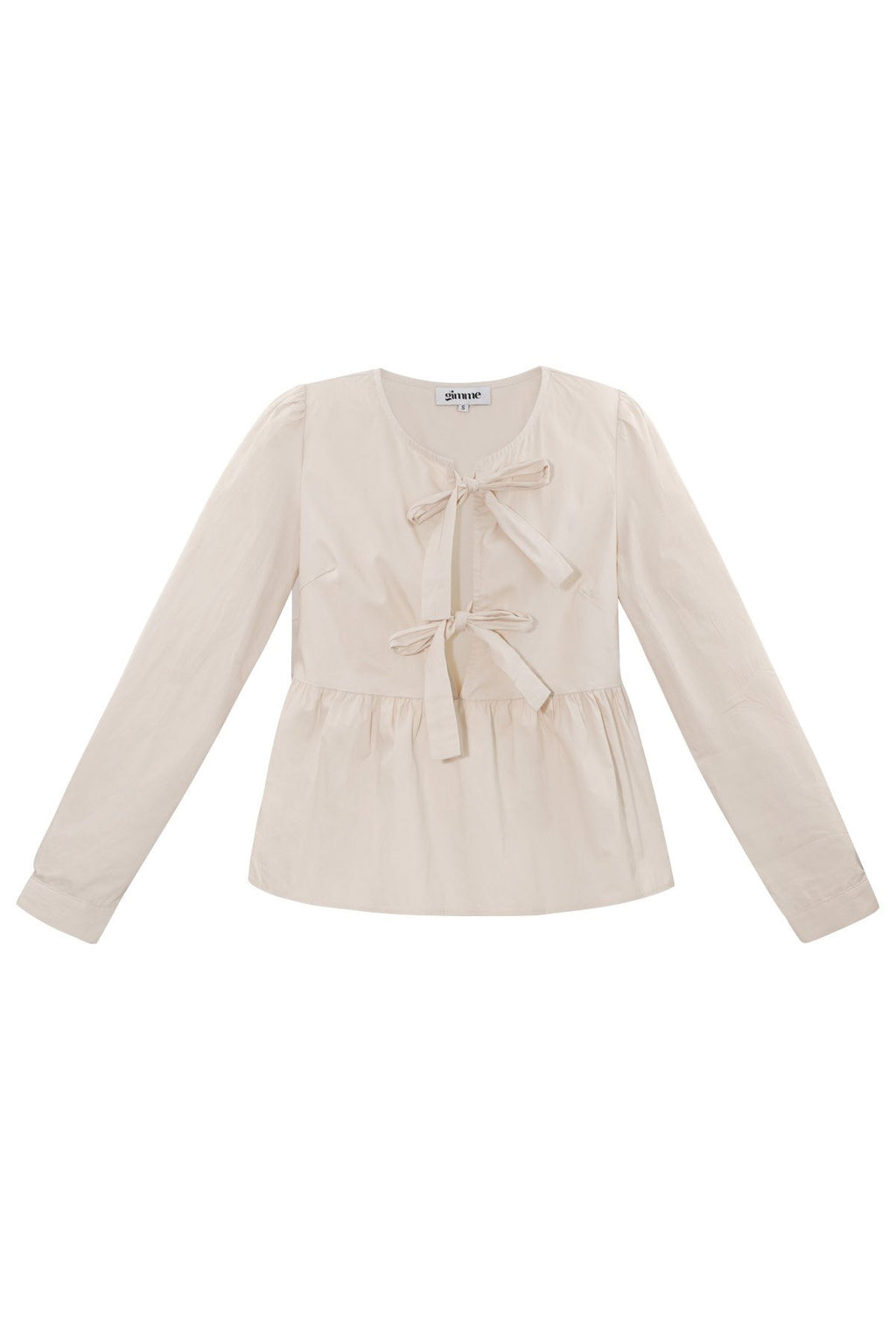 Beige blouse lange mouw