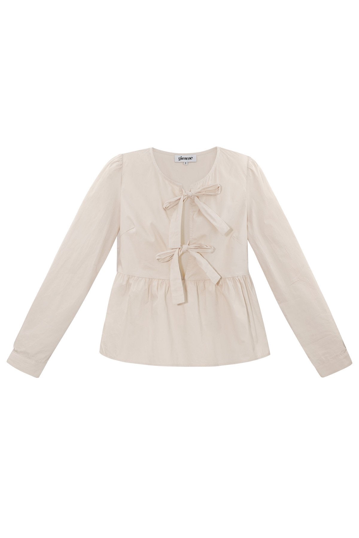 Beige blouse lange mouw