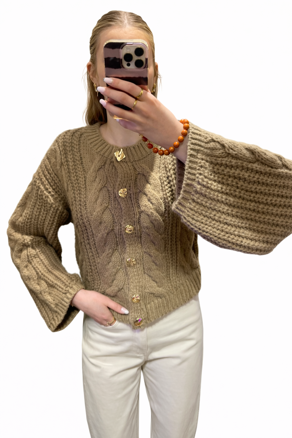 Larissa Kabel vest Camel