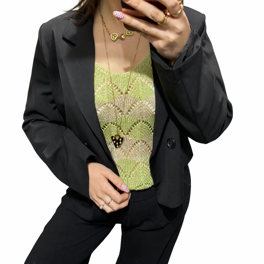 Inge lurex top groen