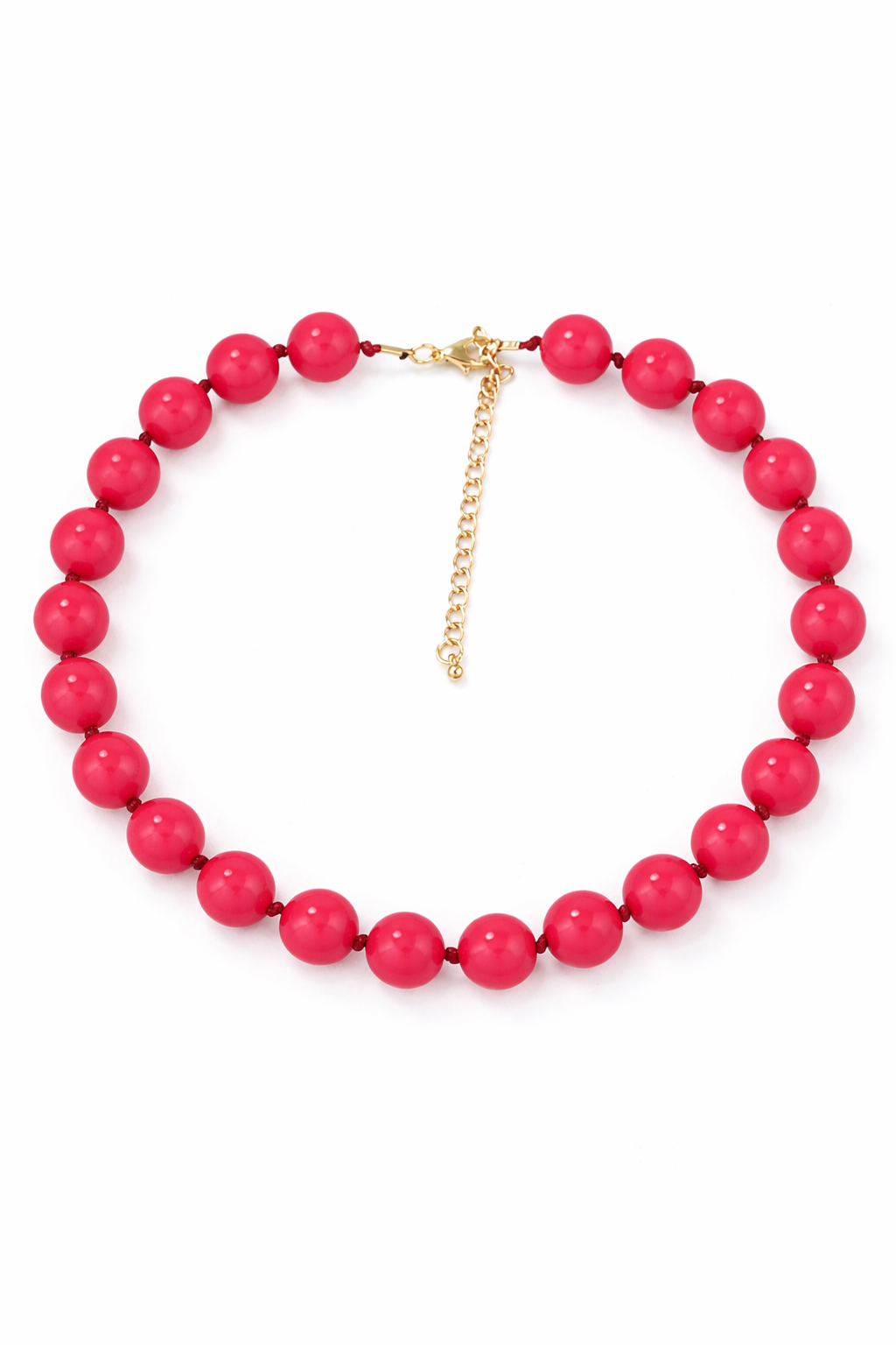 Kralenketting donker roze