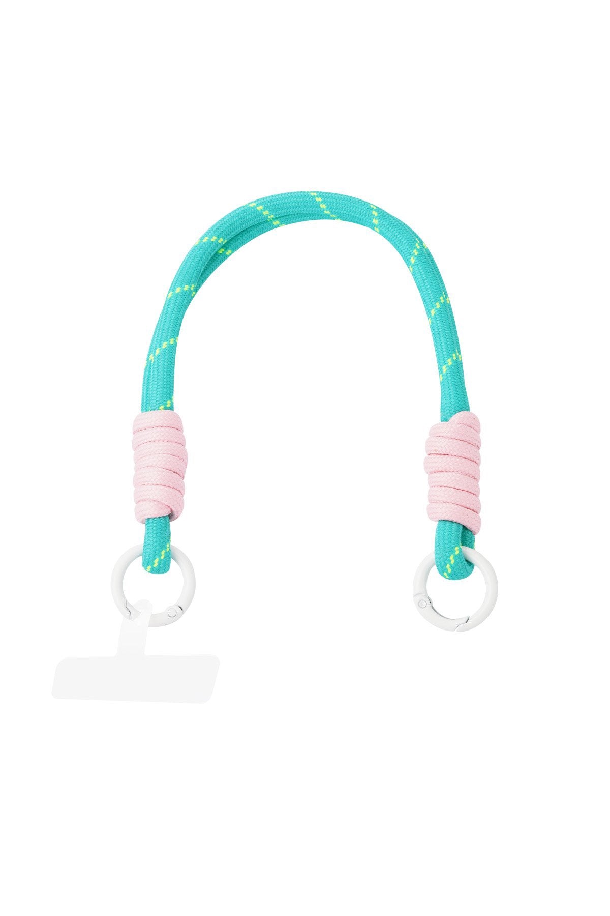 Telefoonkoord turquoise/roze
