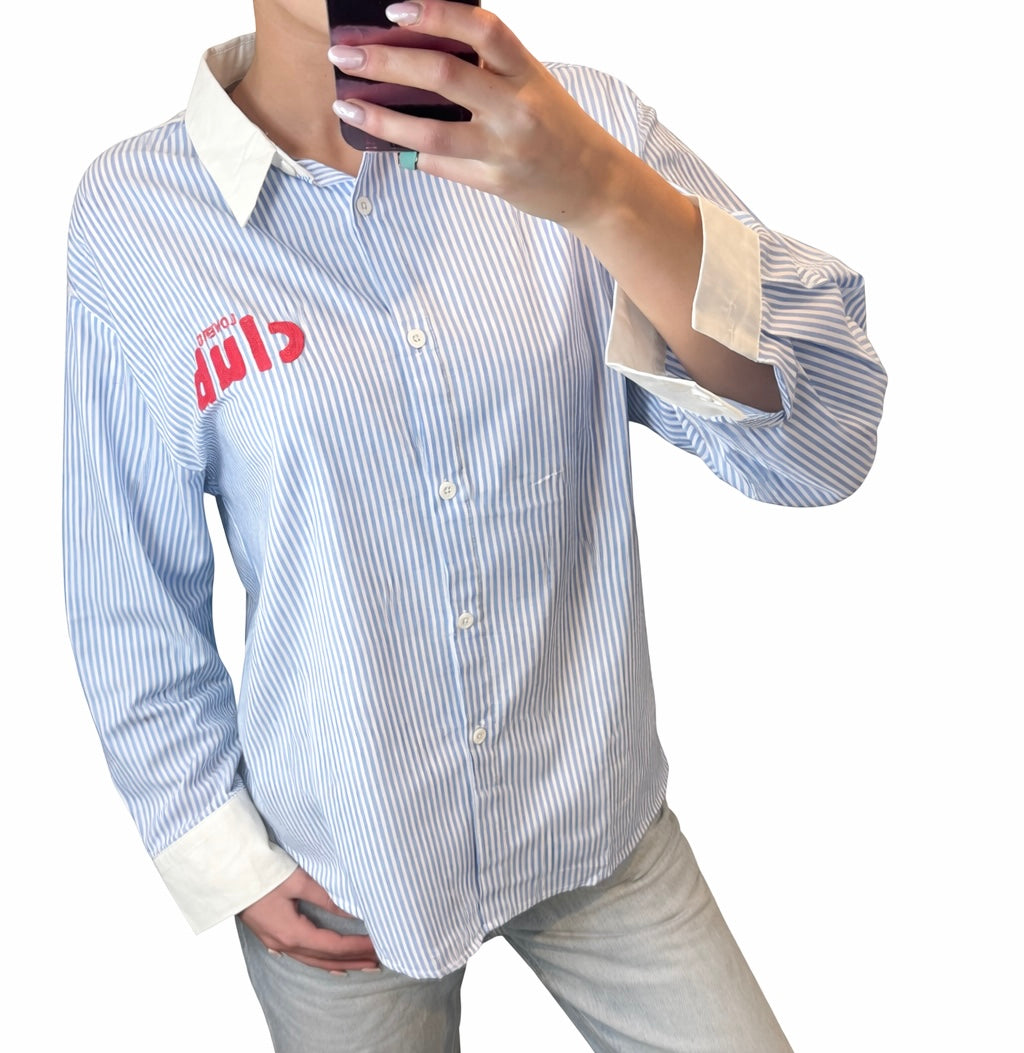 Café club blouse blauw