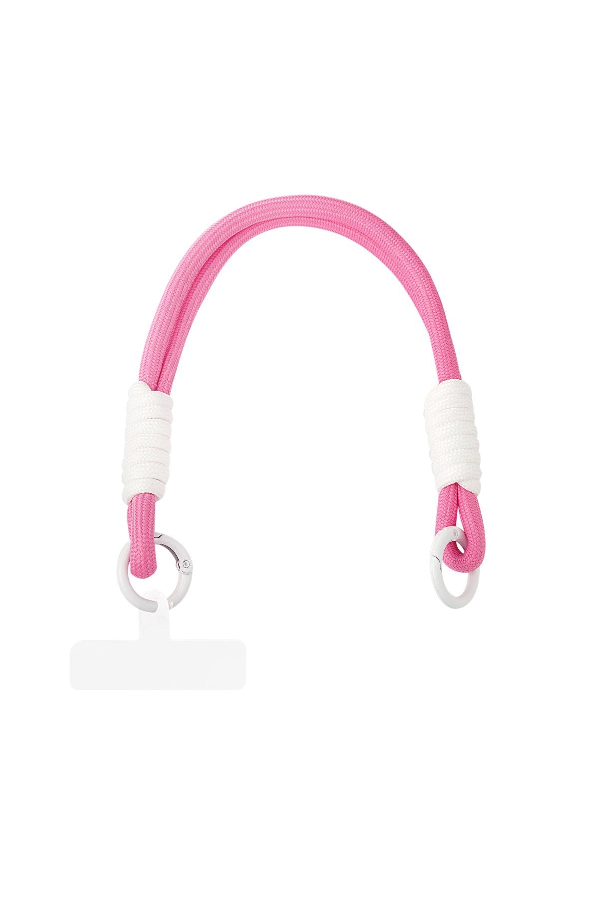 Telefoonkoord roze/wit