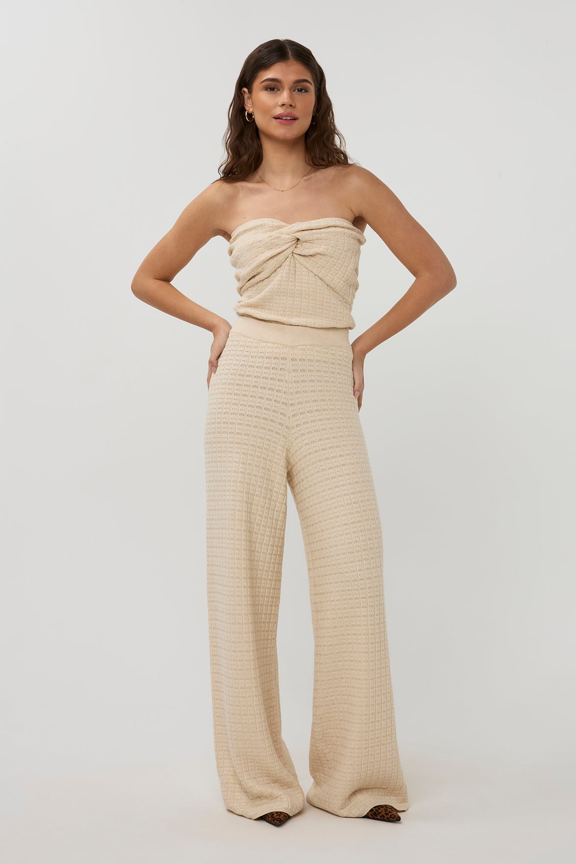Studio Amaya beige strapless top
