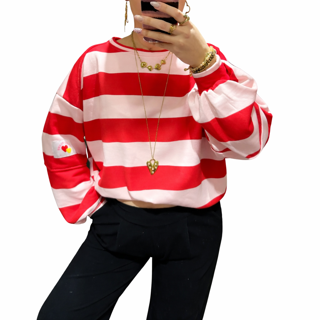 Danique sweater rood/roze