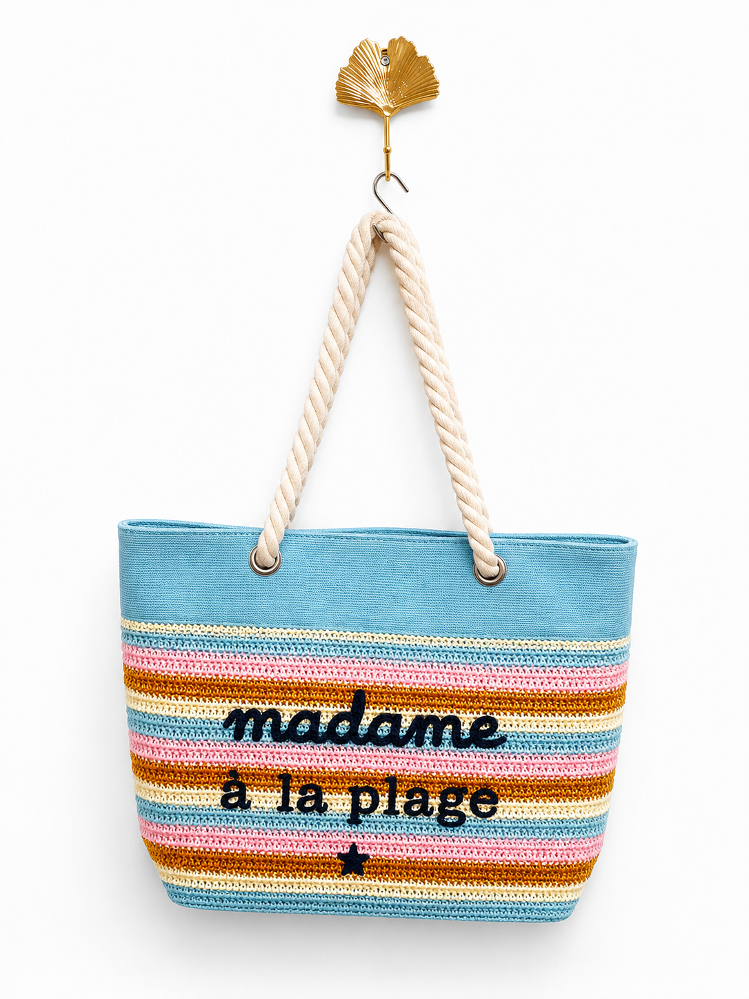 Beachbag madame a la plage blauw