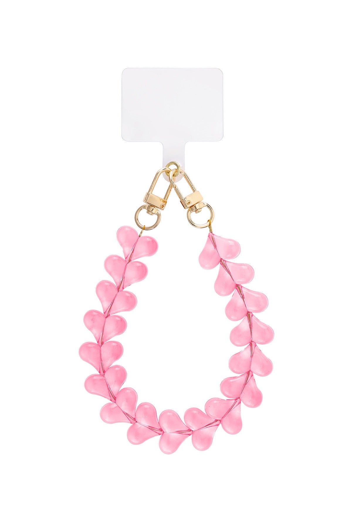 Telefoonkoord doorzichtig roze