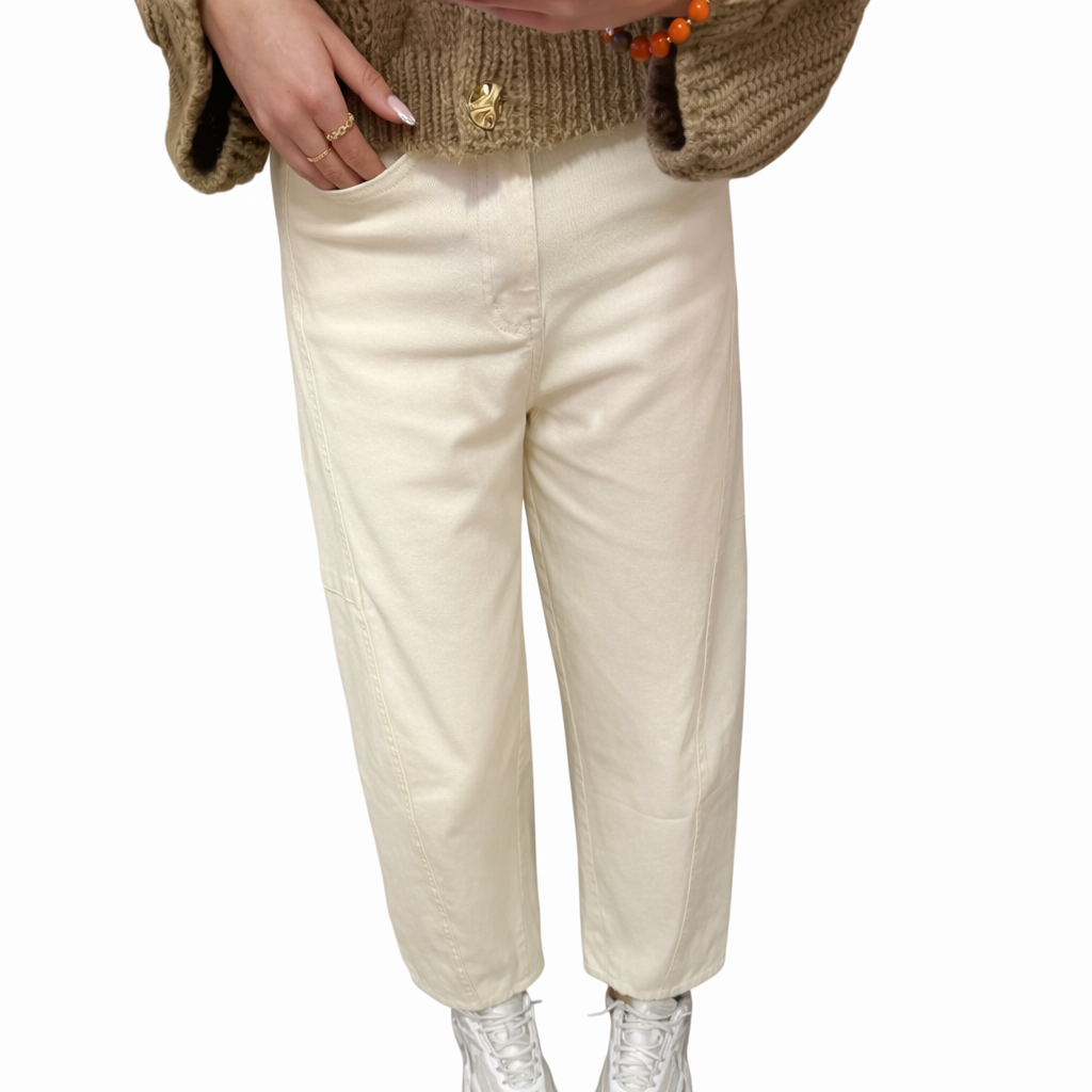 Tracy barrel jeans beige