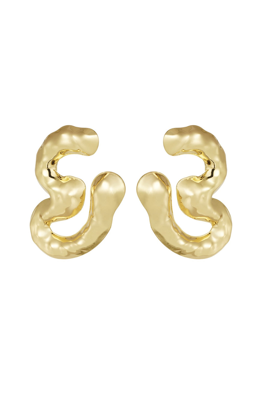 Chunky melting oorbellen goud