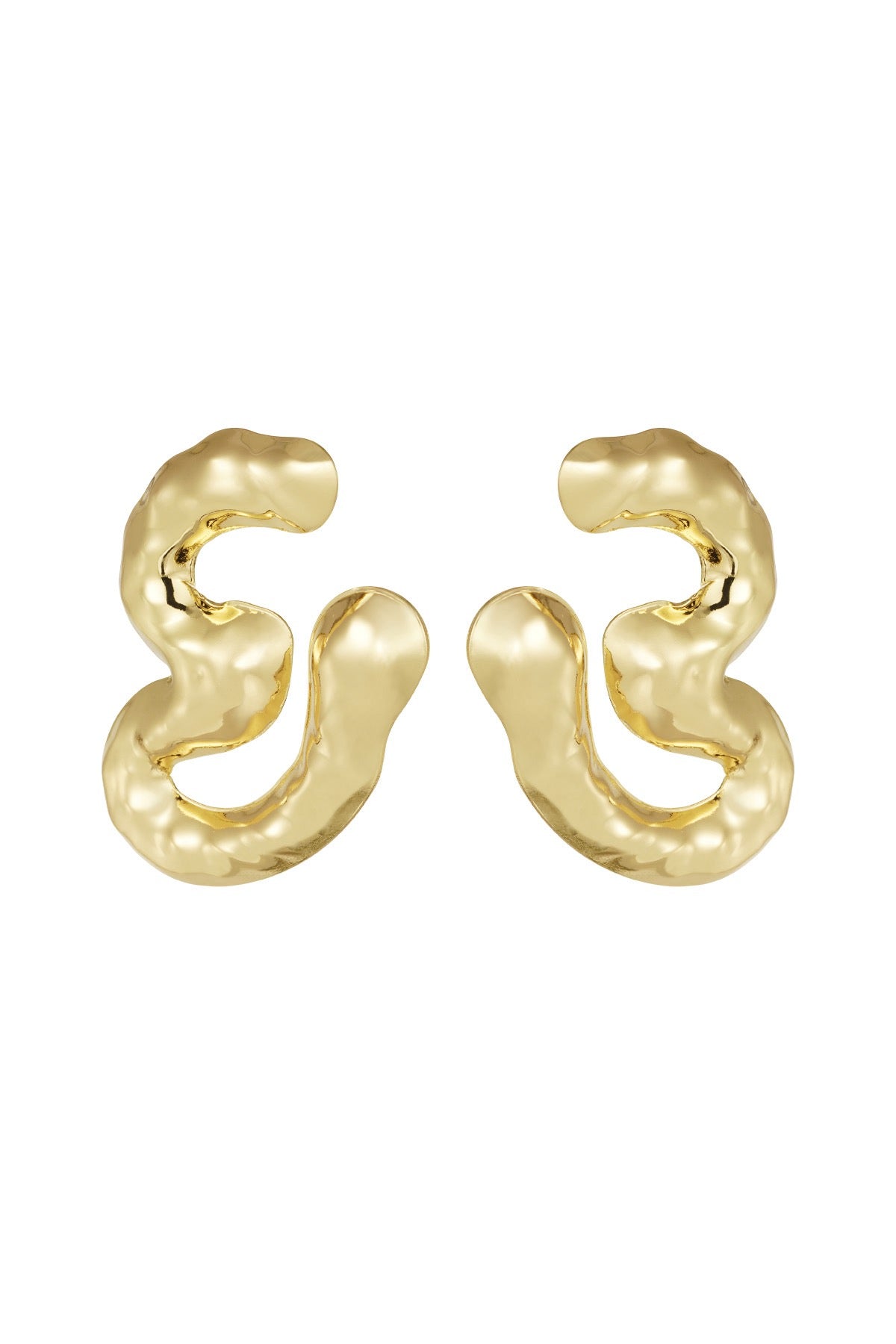 Chunky melting oorbellen goud