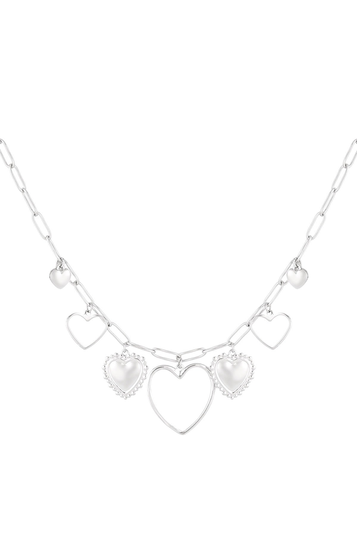 Ketting open hearts zilver