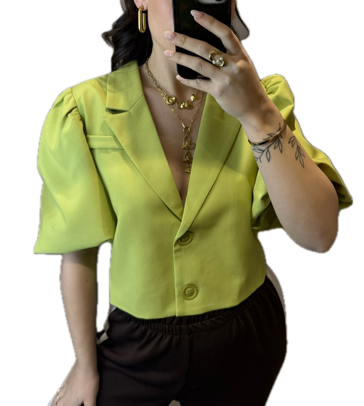 Blazer met korte pofmouw