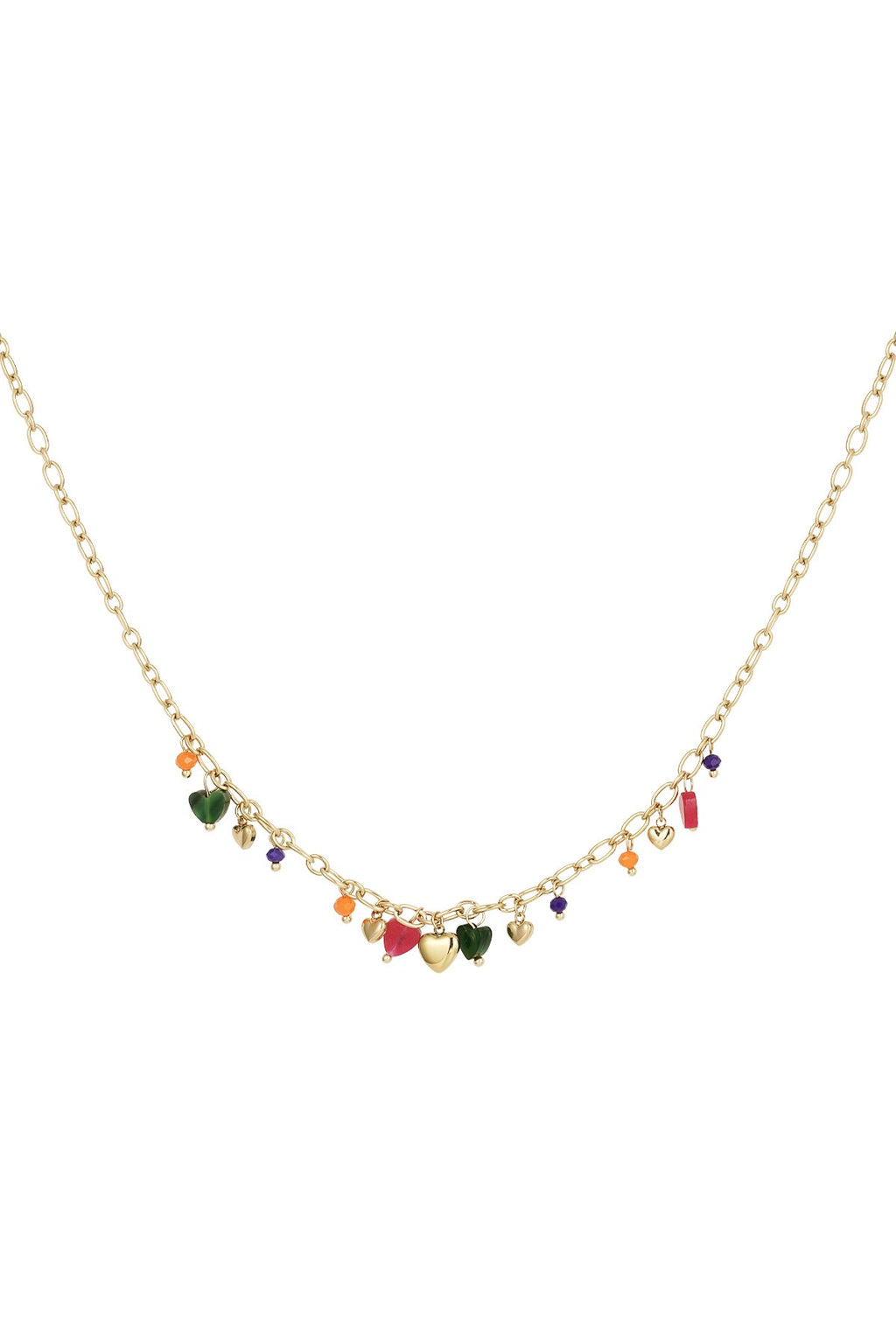 Ketting vibrant hearts goud