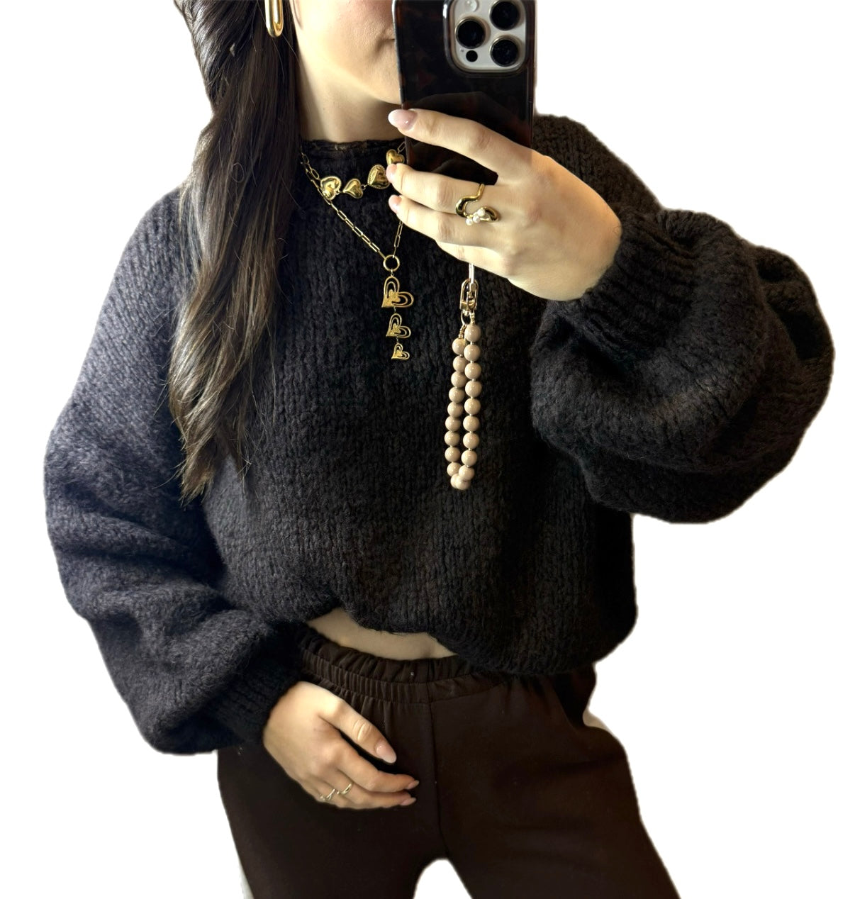 Bella trui donker bruin