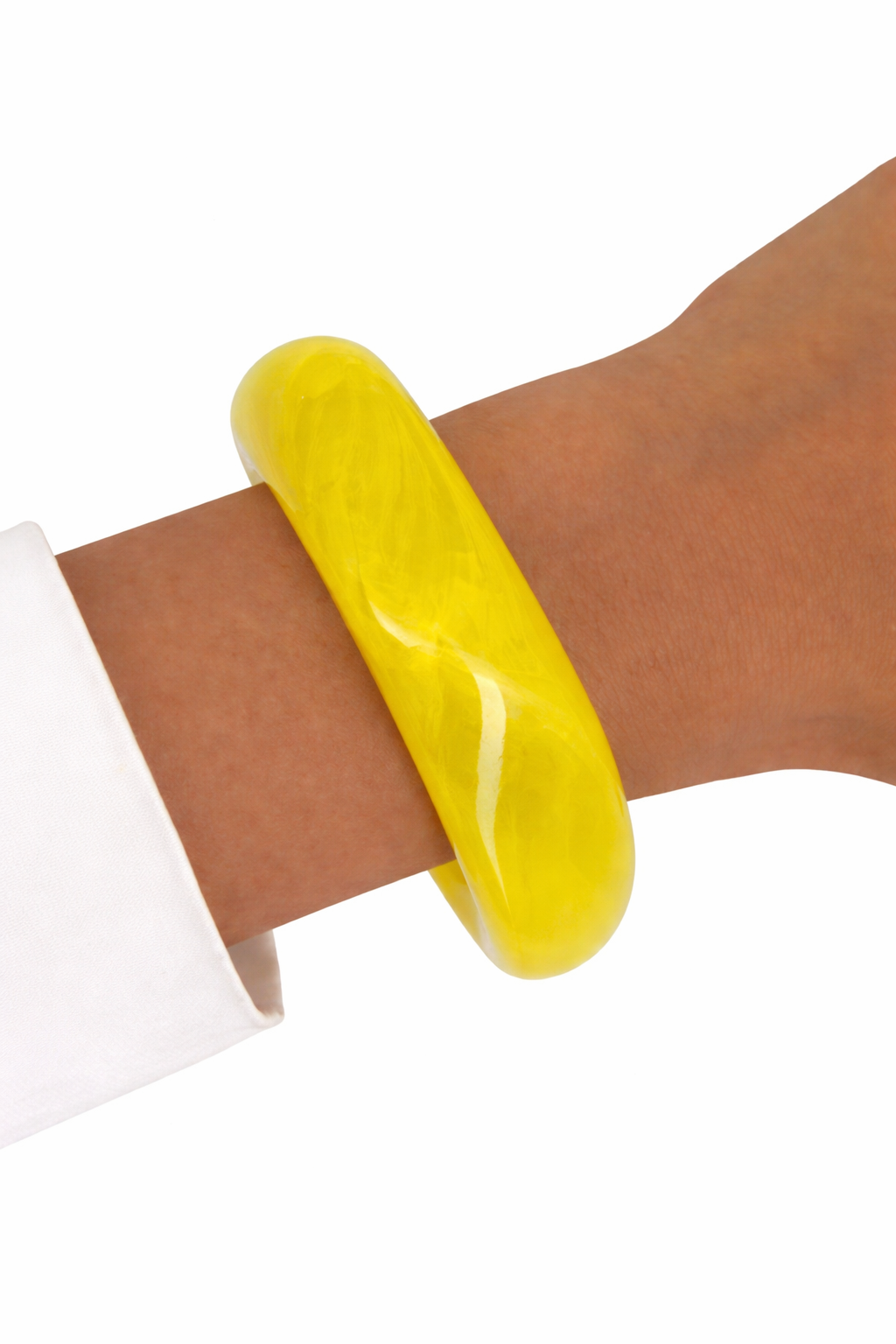 Brede bangle geel