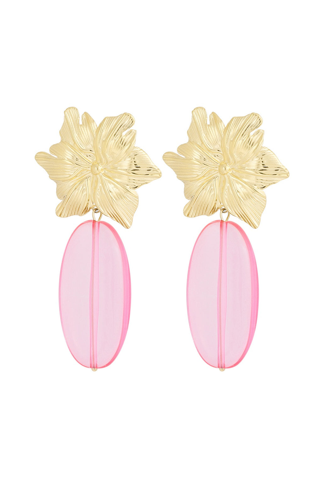 Oorbellen flawless flower roze