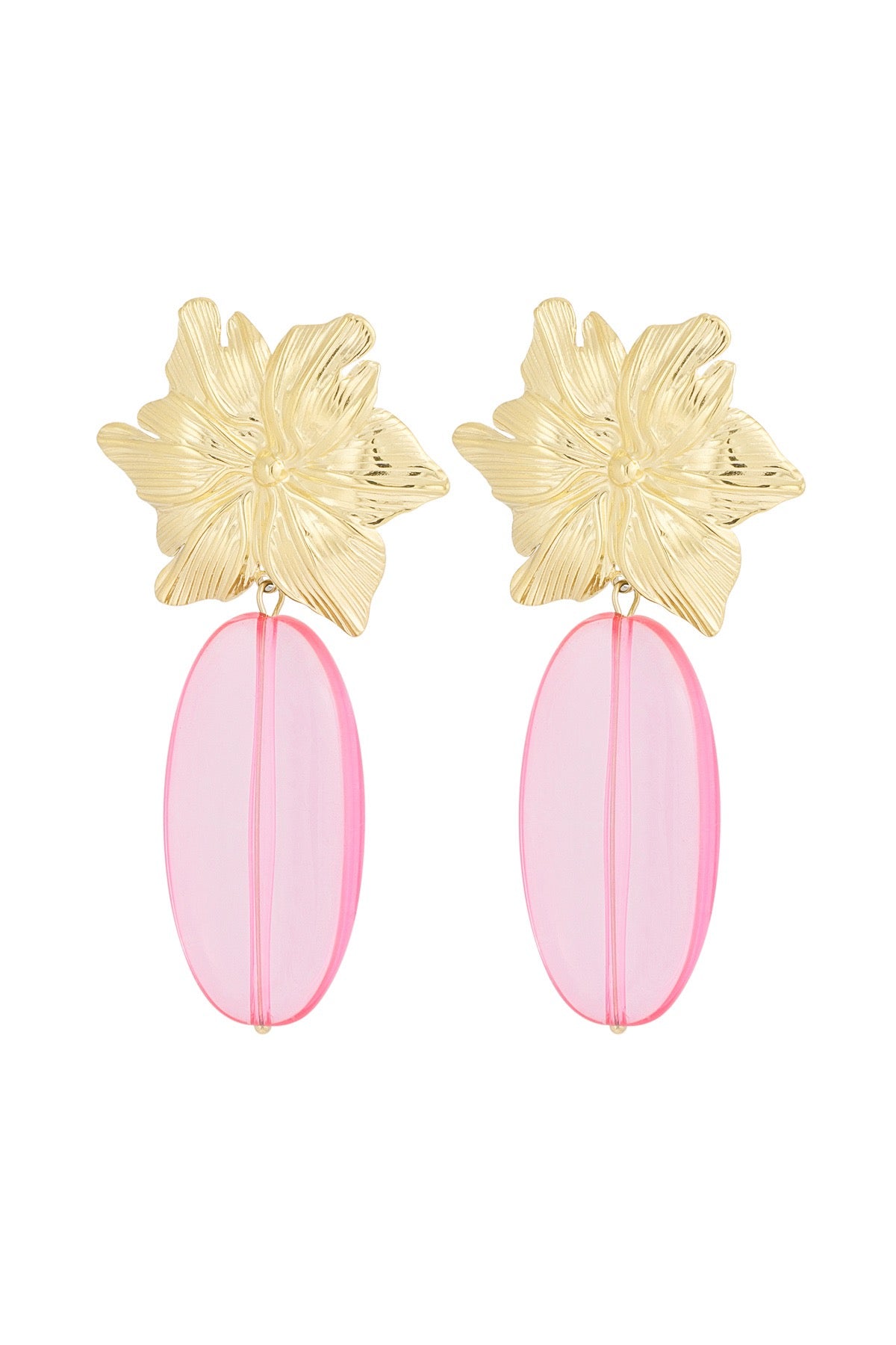 Oorbellen flawless flower roze