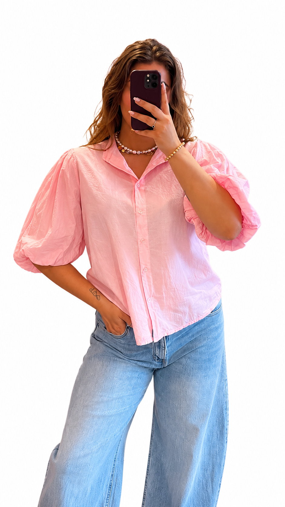 Lichtroze blouse