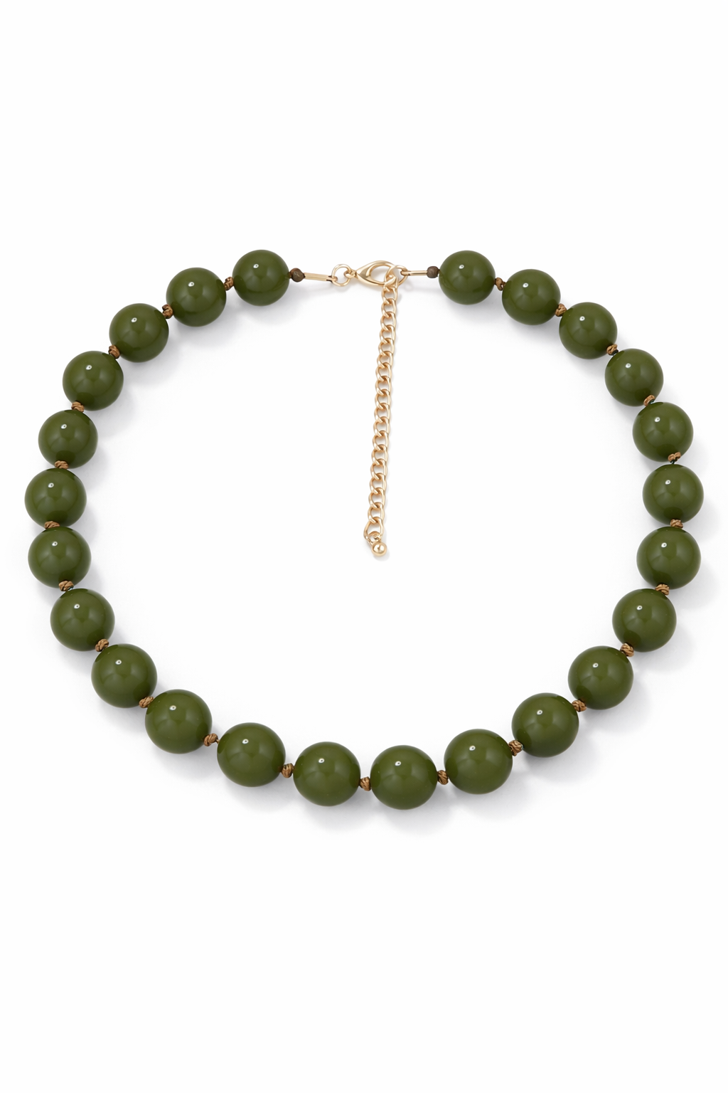 Kralen ketting donker groen