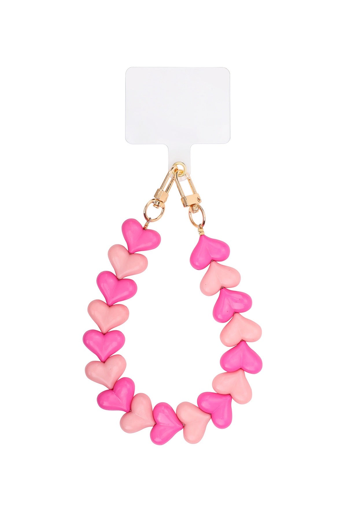 Telefoonkoord lichtroze/roze hartjes