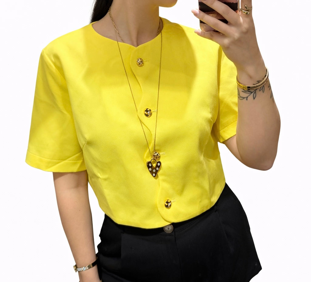 Korte mouwen top met knopen