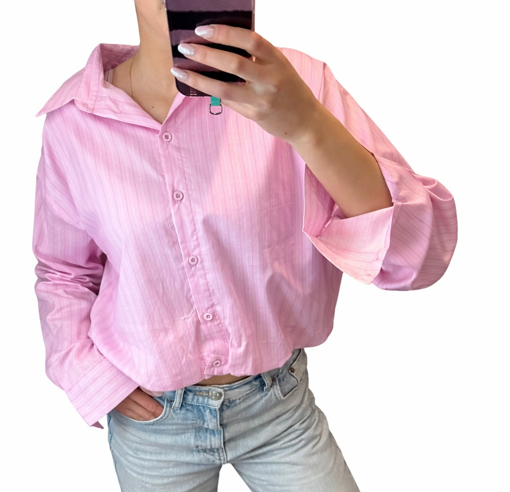 Feline blouse roze gestreept