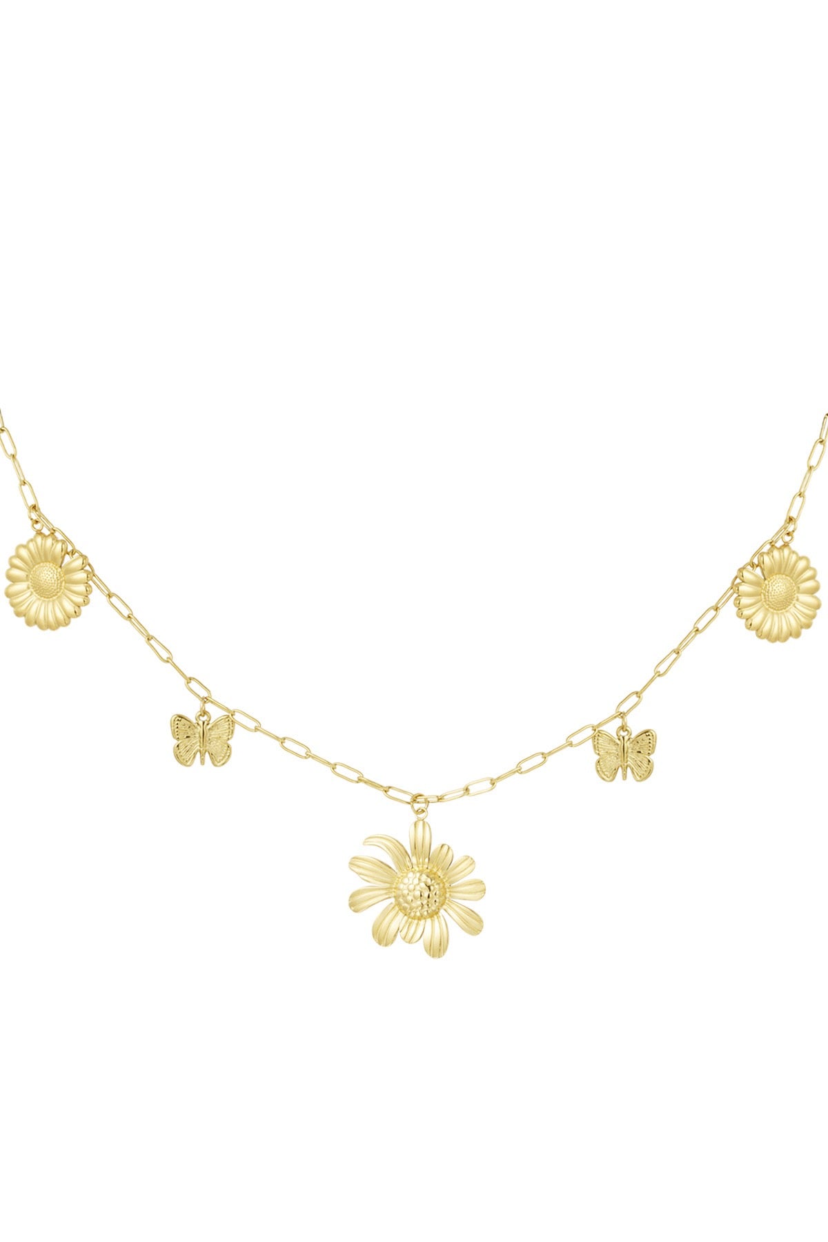 Bedelketting bloem goud