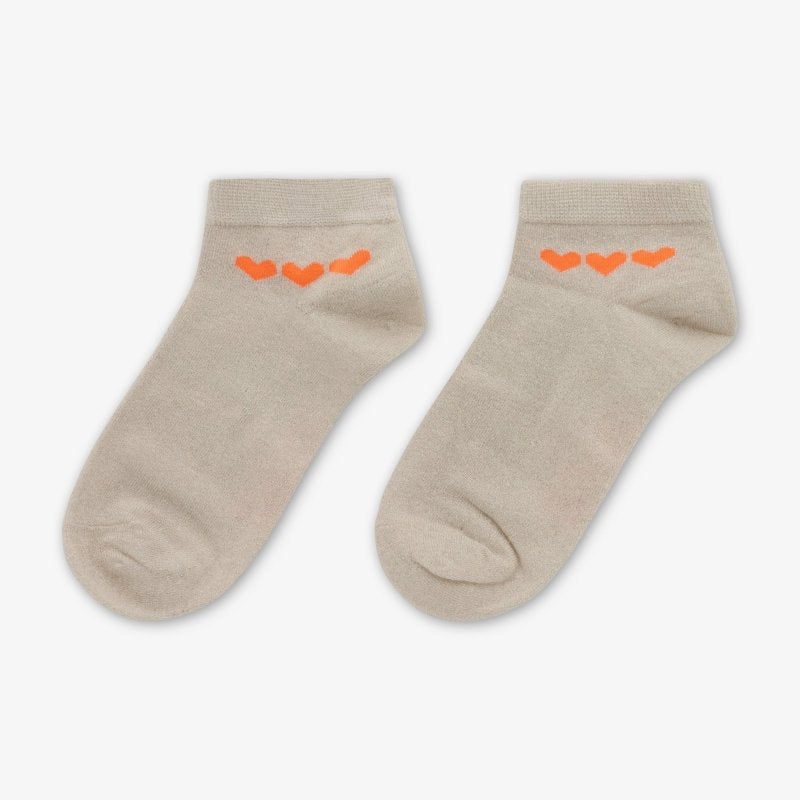 Enkel sokken oranje hart