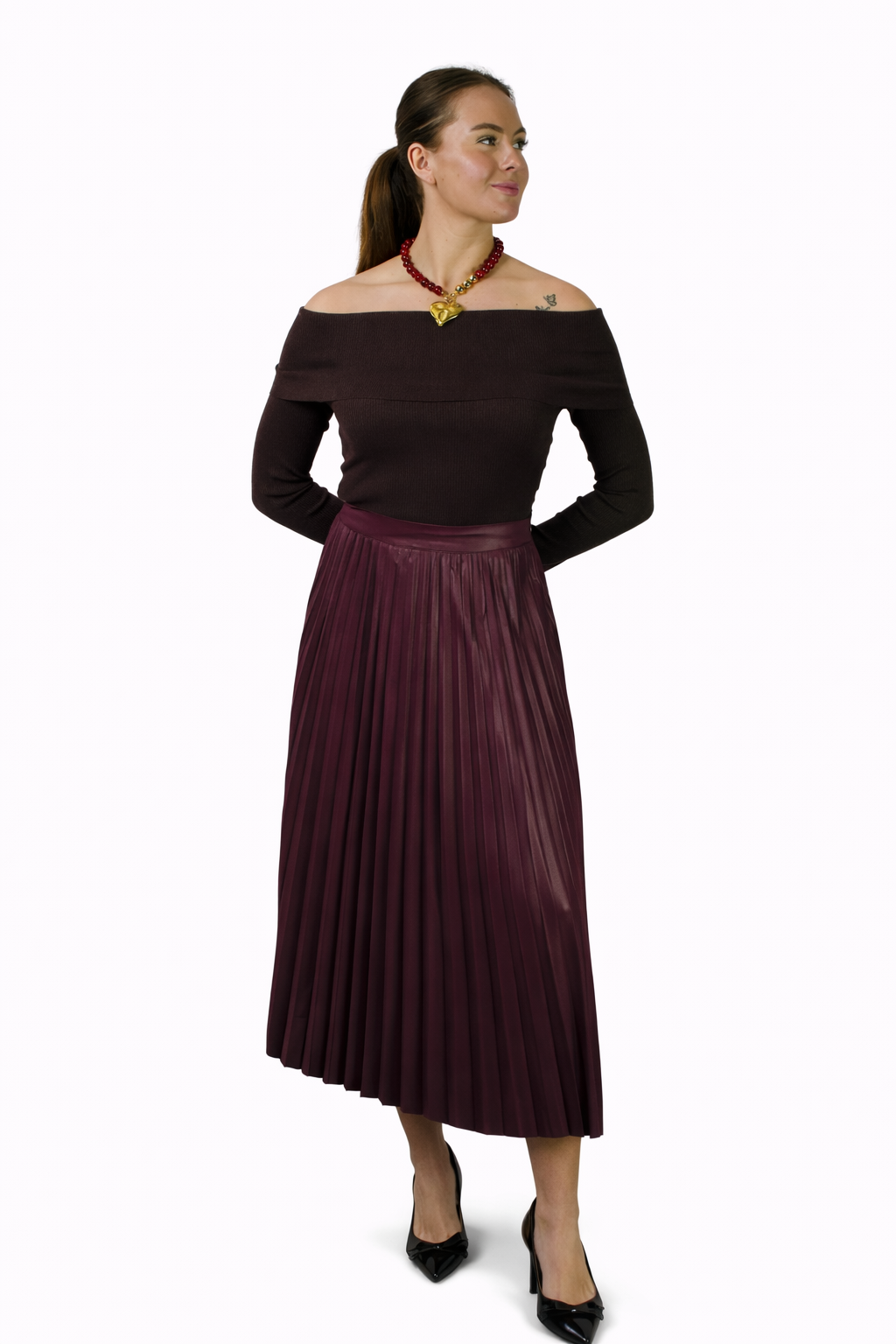 Helena Maxi rok Bordeaux
