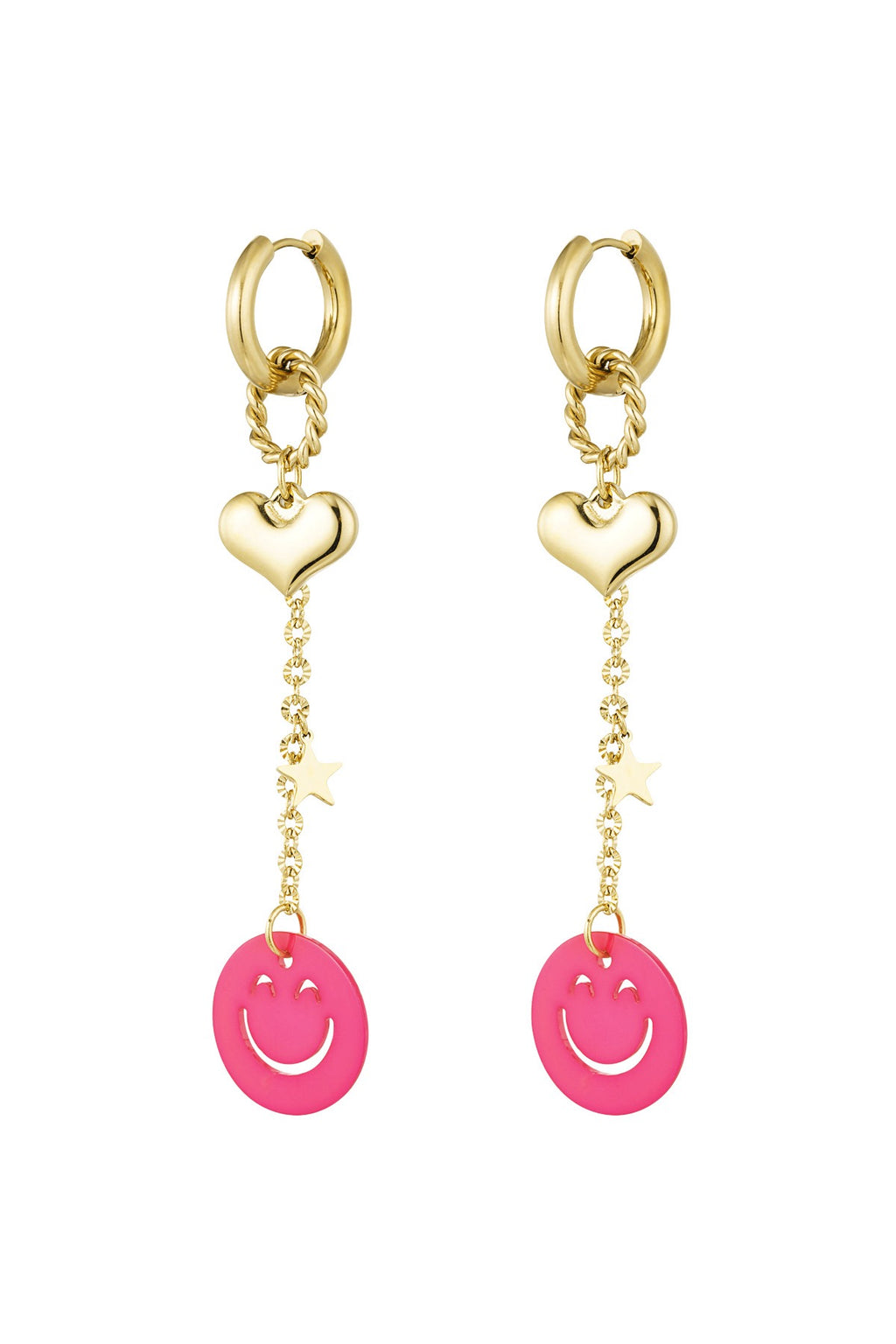 Oorbellen love to smile roze