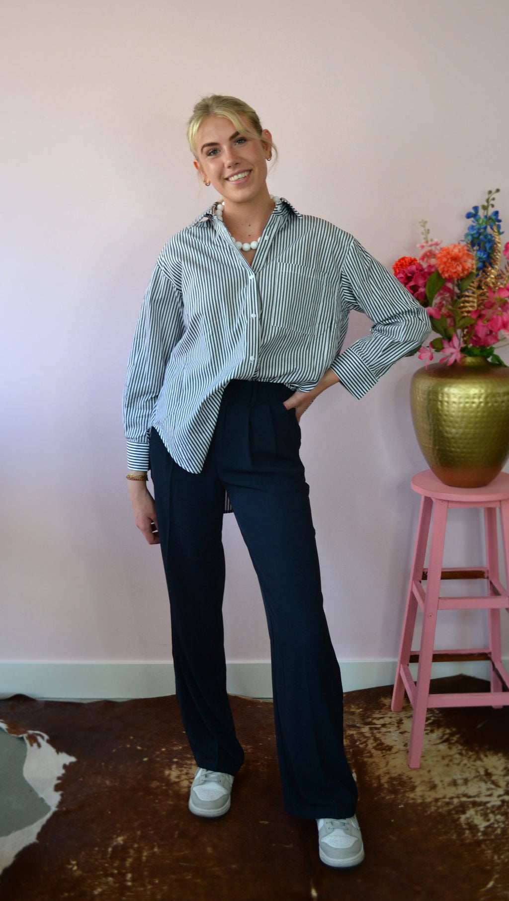 Oversized streepjes blouse