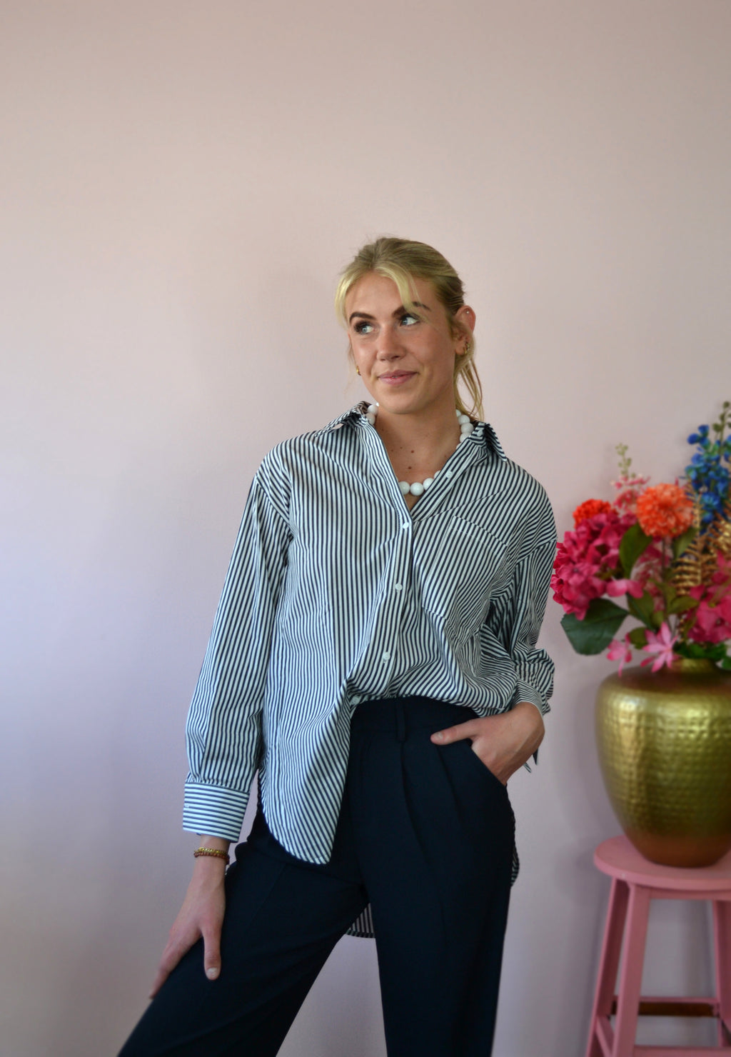 Oversized streepjes blouse