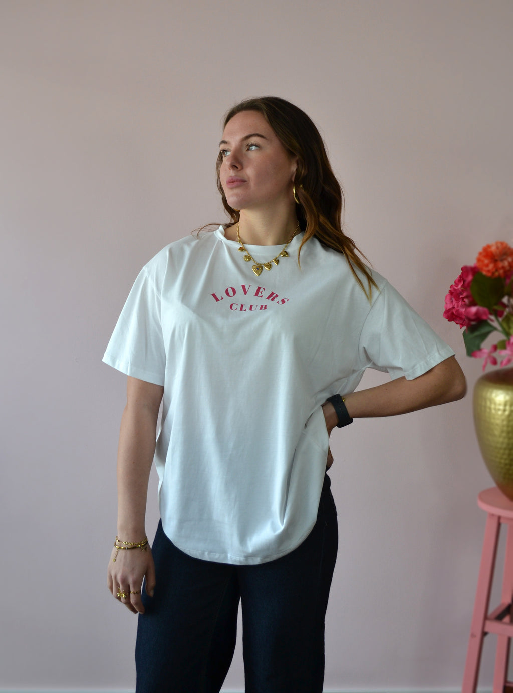 Oversized shirt met tekst