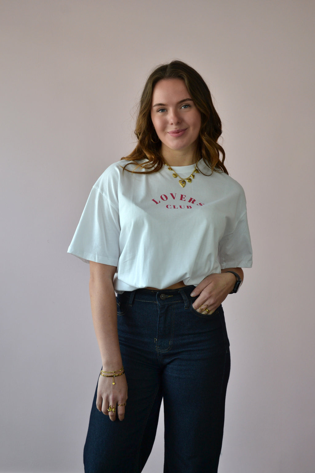 Oversized shirt met tekst