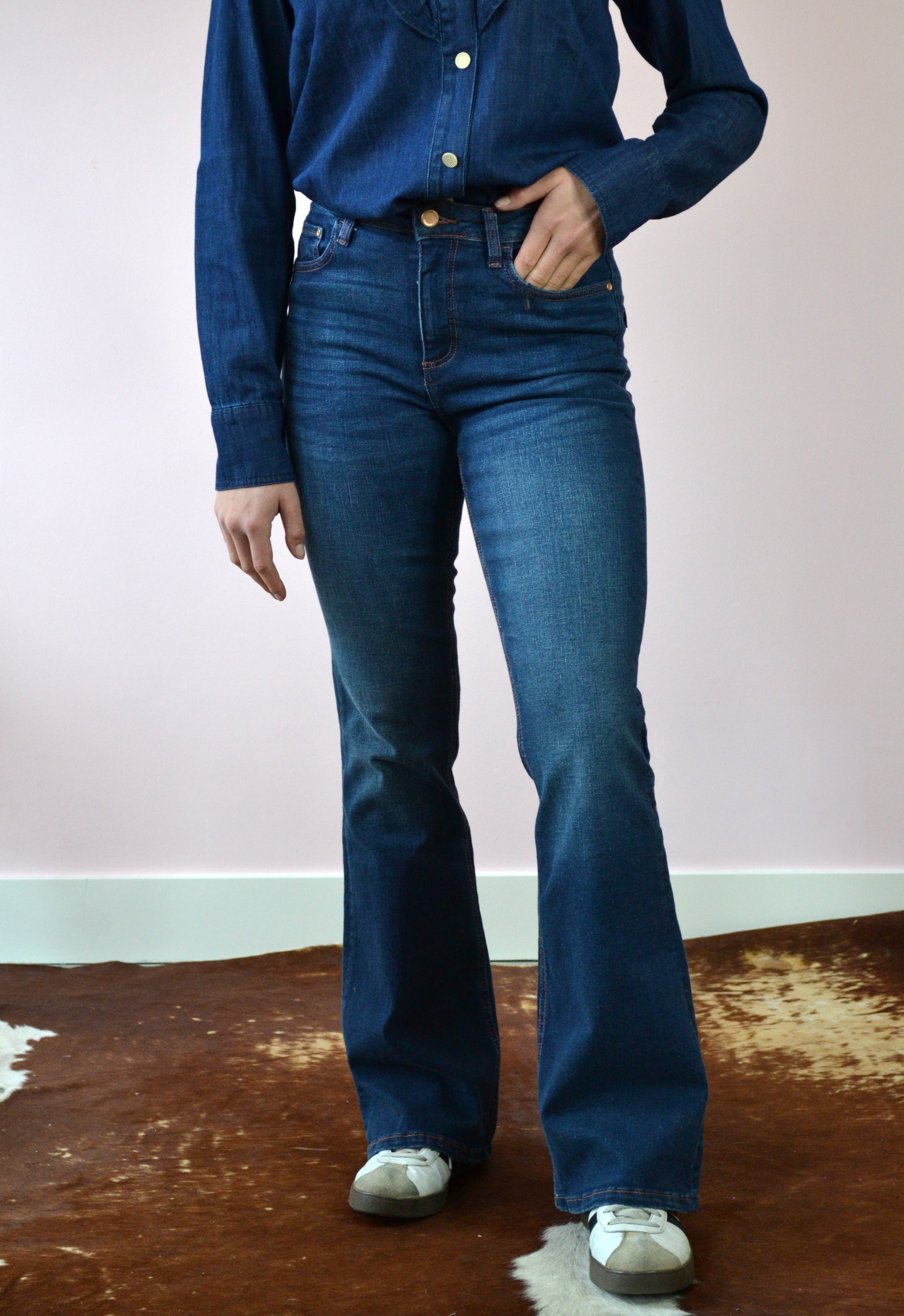 Flared jeans met hoge taille