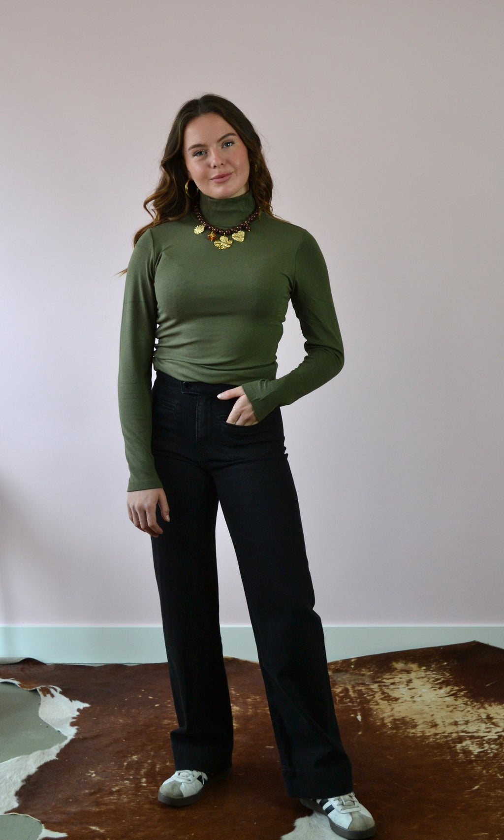 Rechte jeans met hoge taille