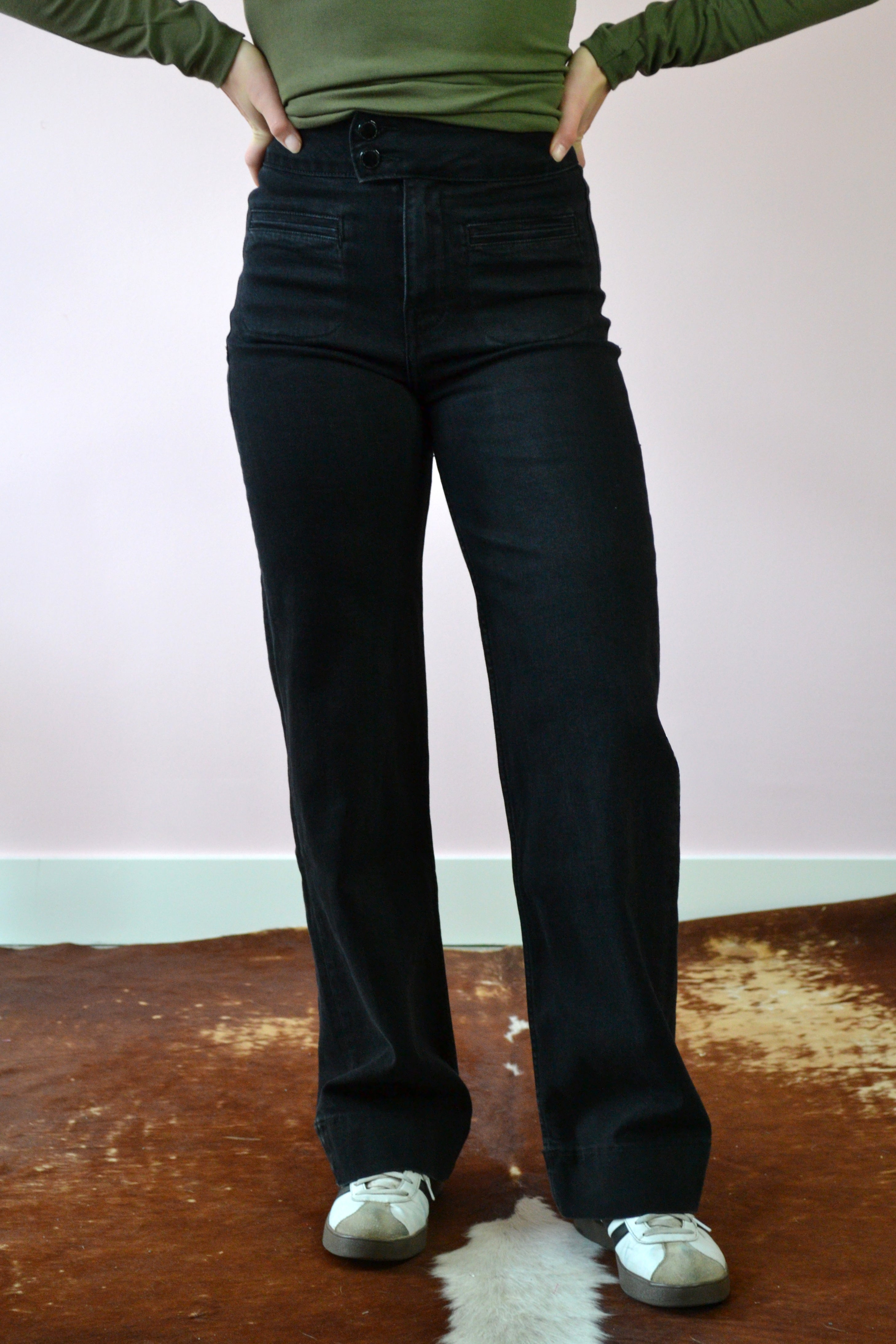 Rechte jeans met hoge taille