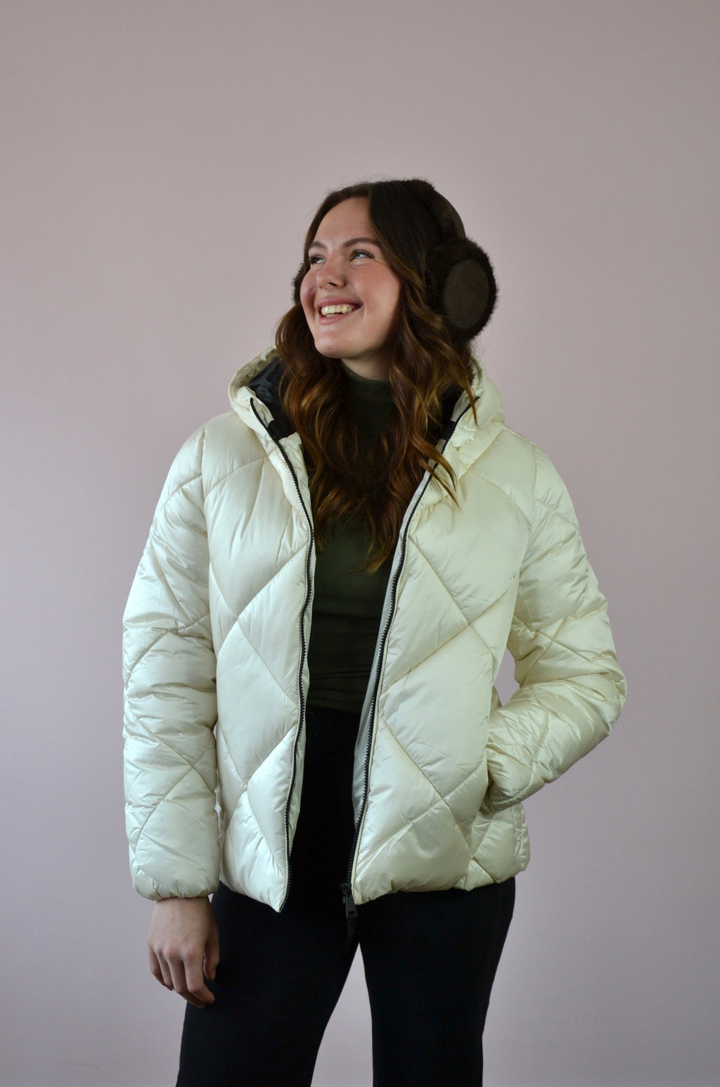 Gewatteerde jas met capuchon