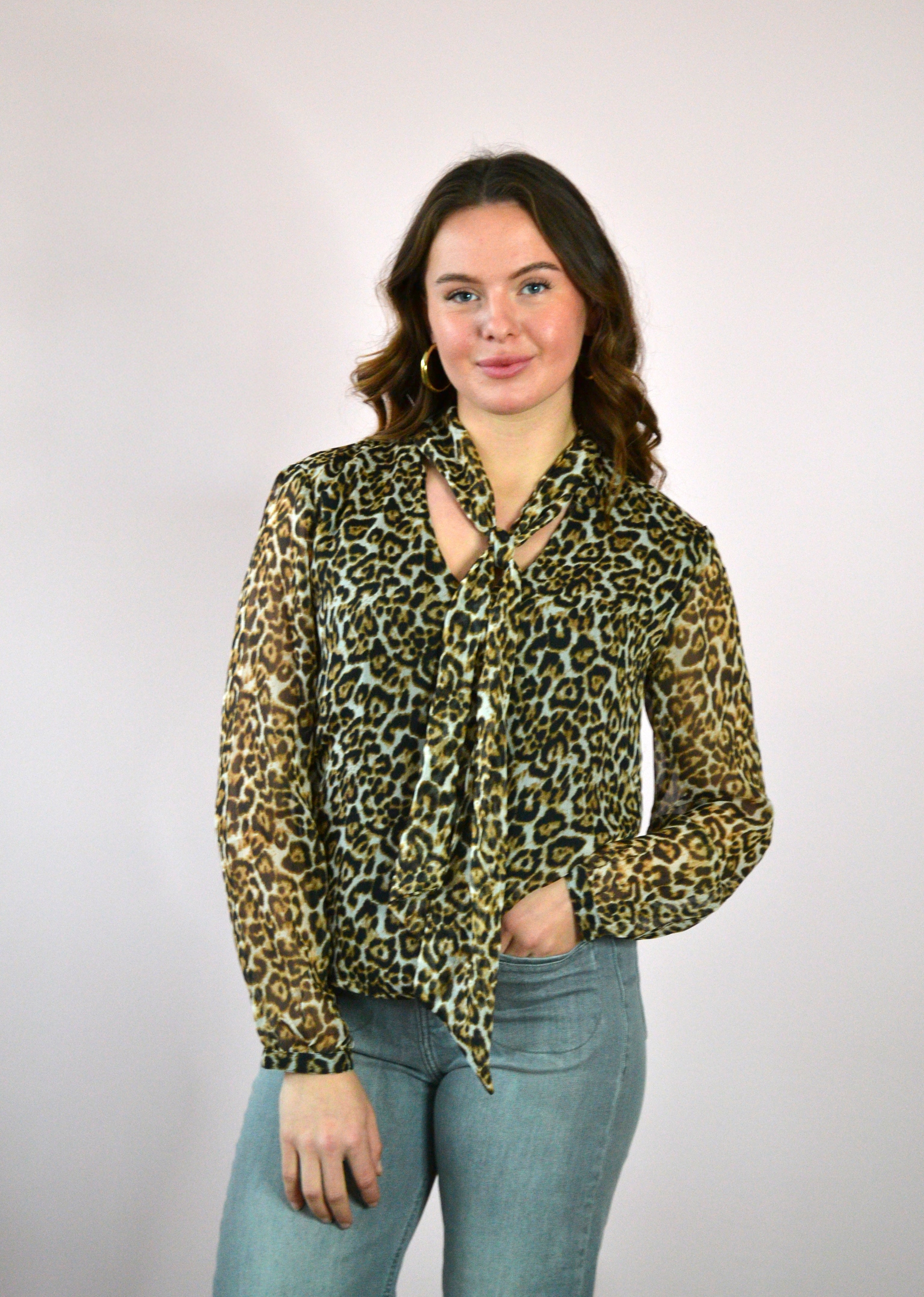 Blouse met panterprint