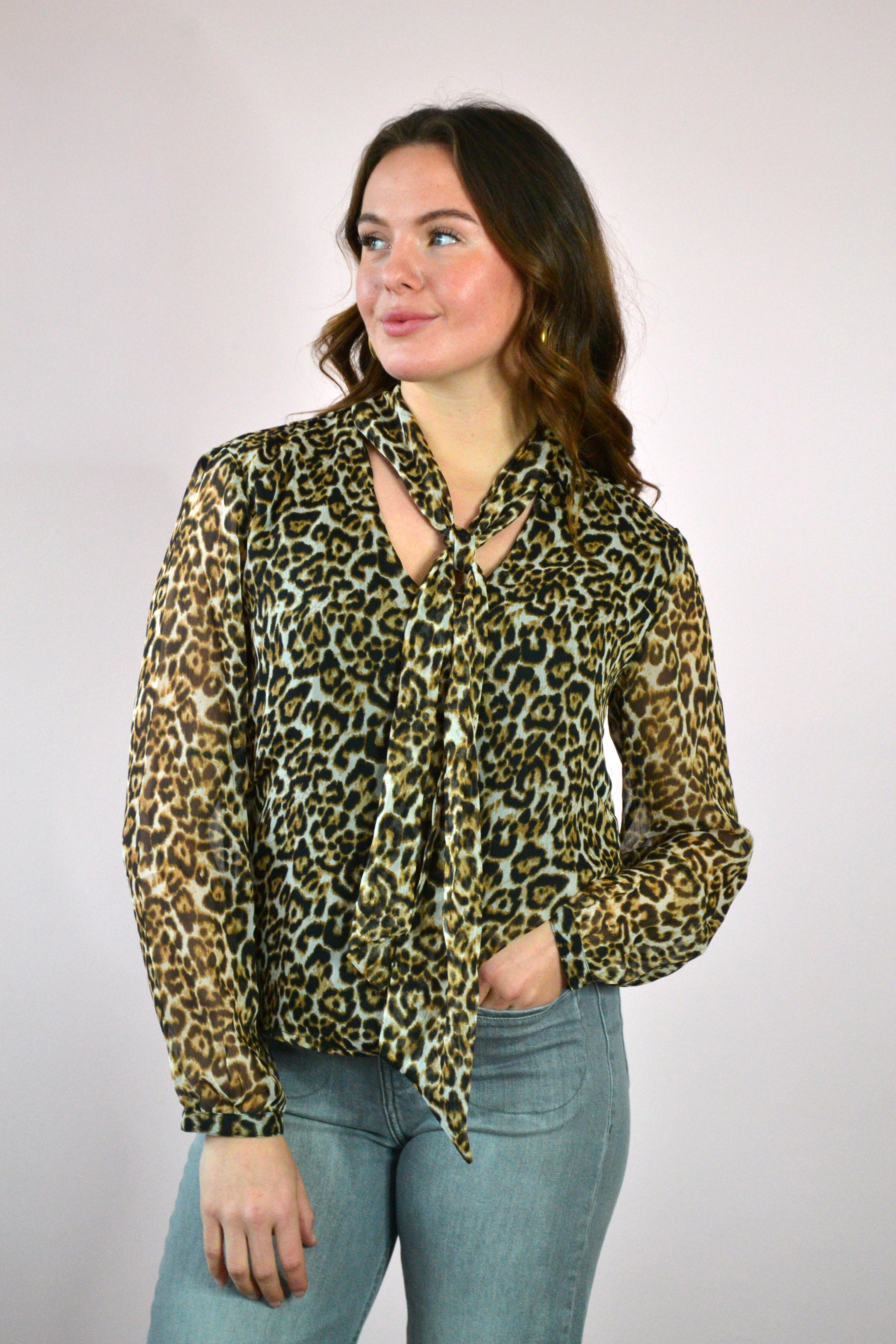 Blouse met panterprint
