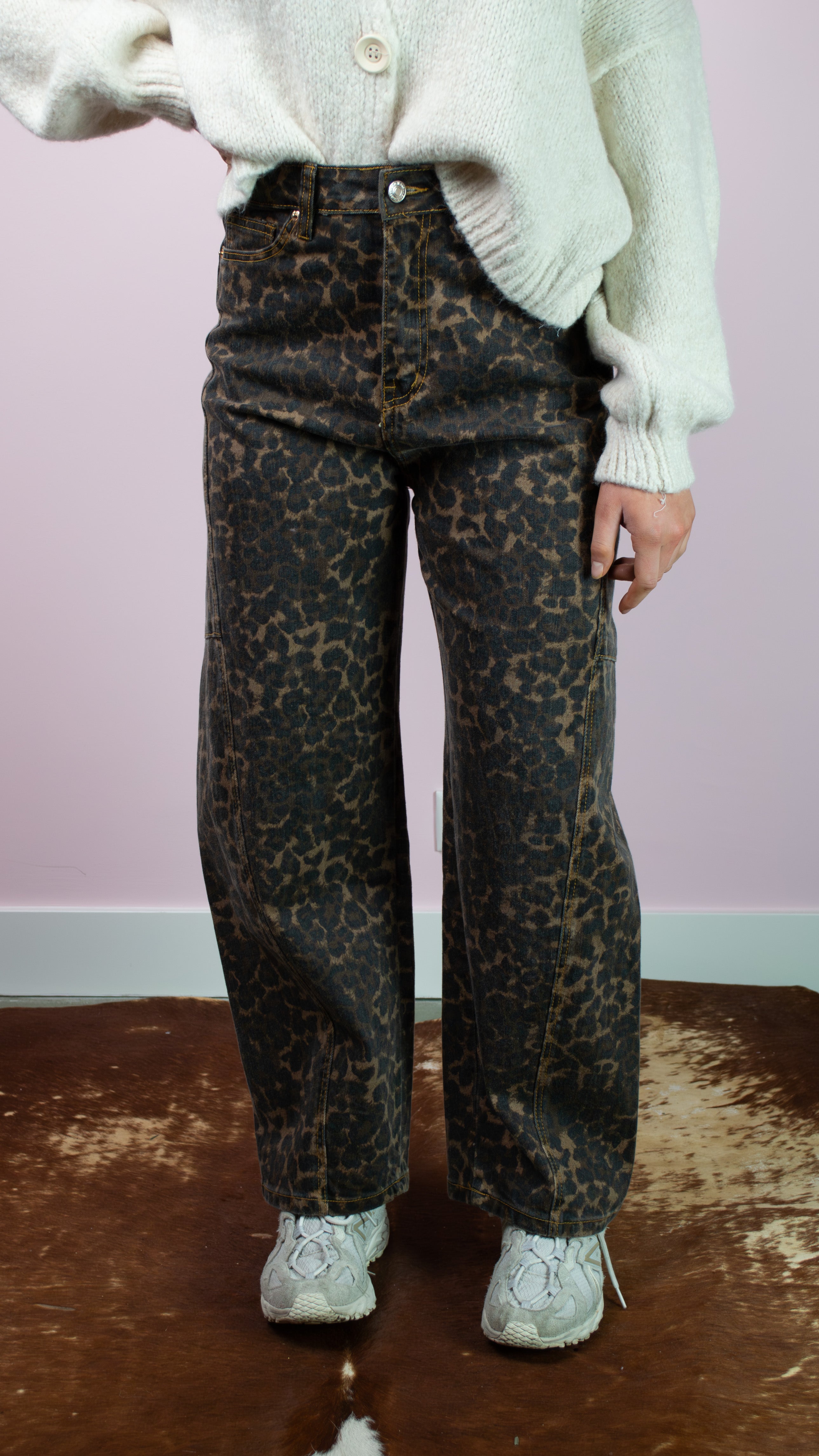 Liv Balloon jeans panter print