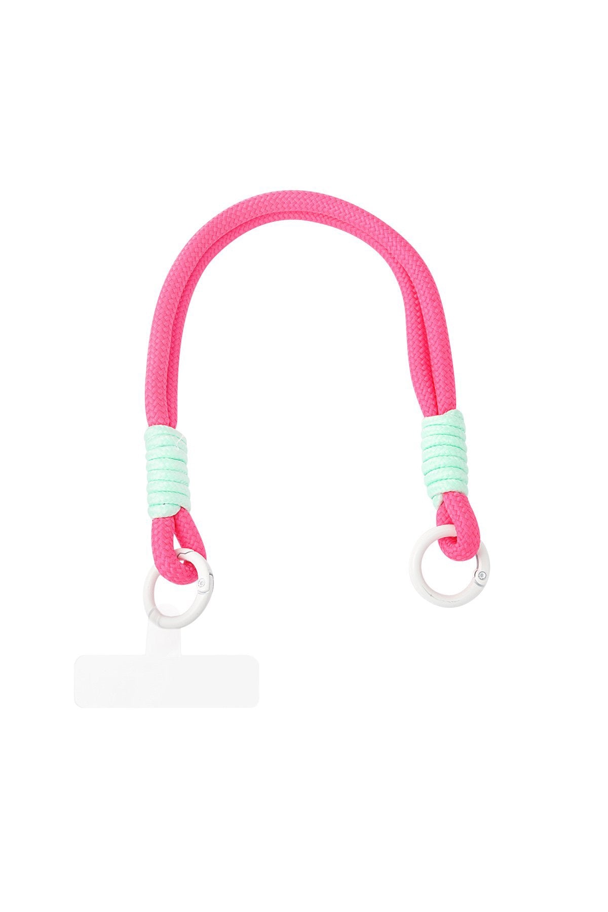 Telefoonkoord roze/ turquoise
