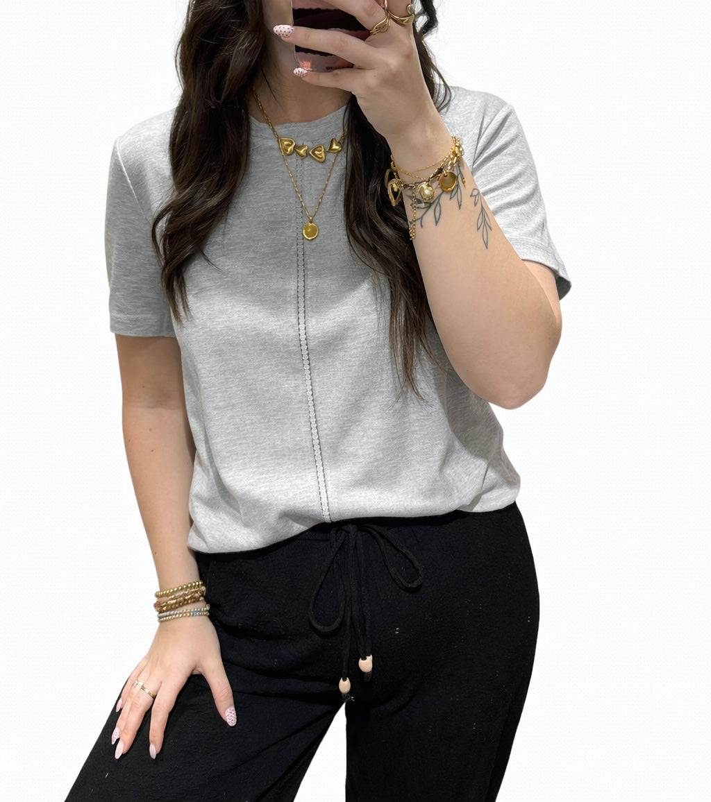 Gijsje shirt grijs met glitter