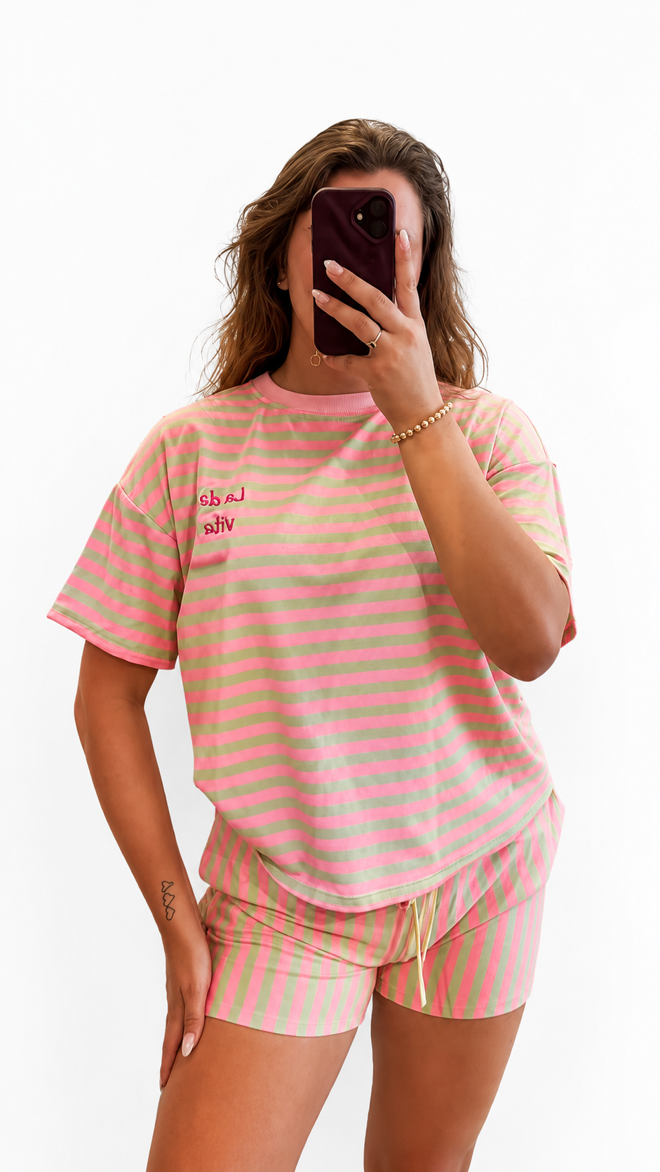 Jogger set roze/groen