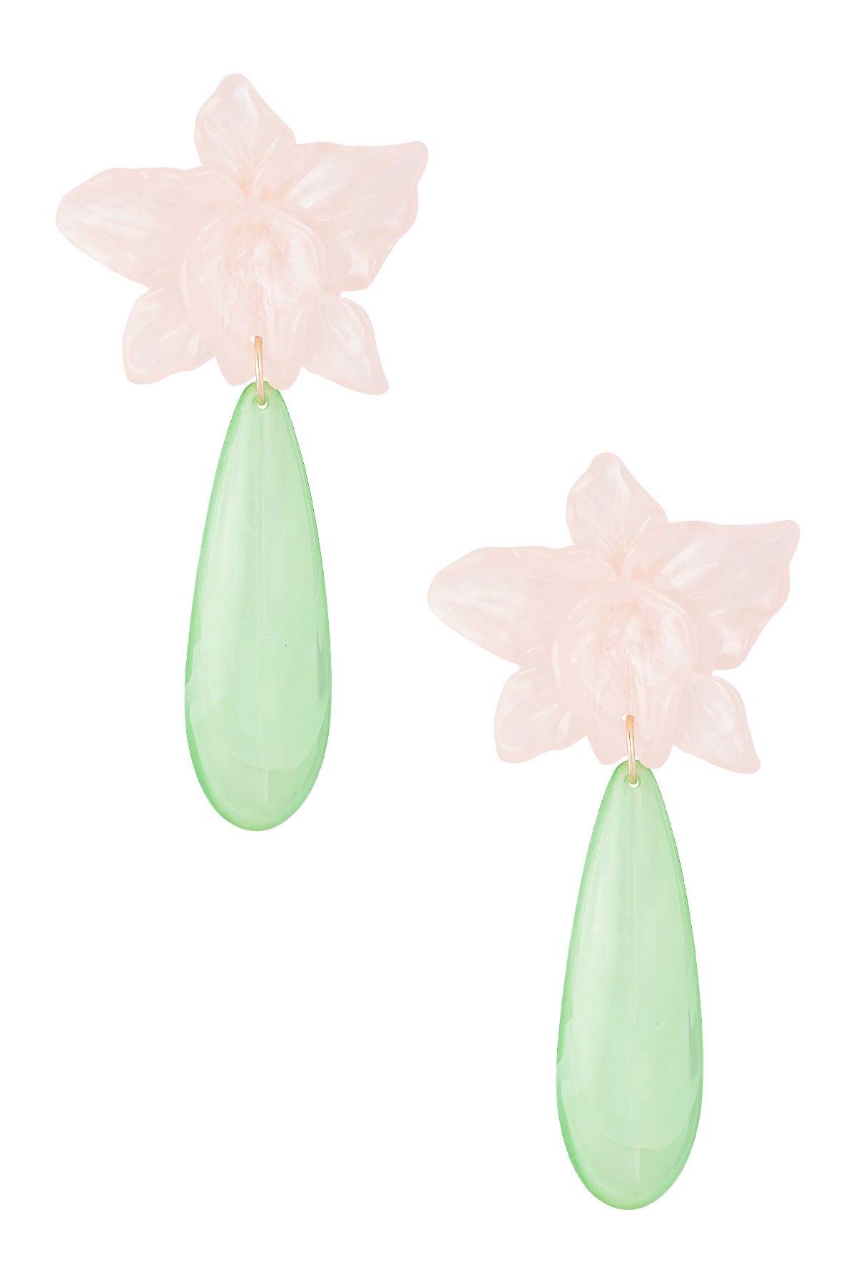 Lelie oorbel met groene druppel