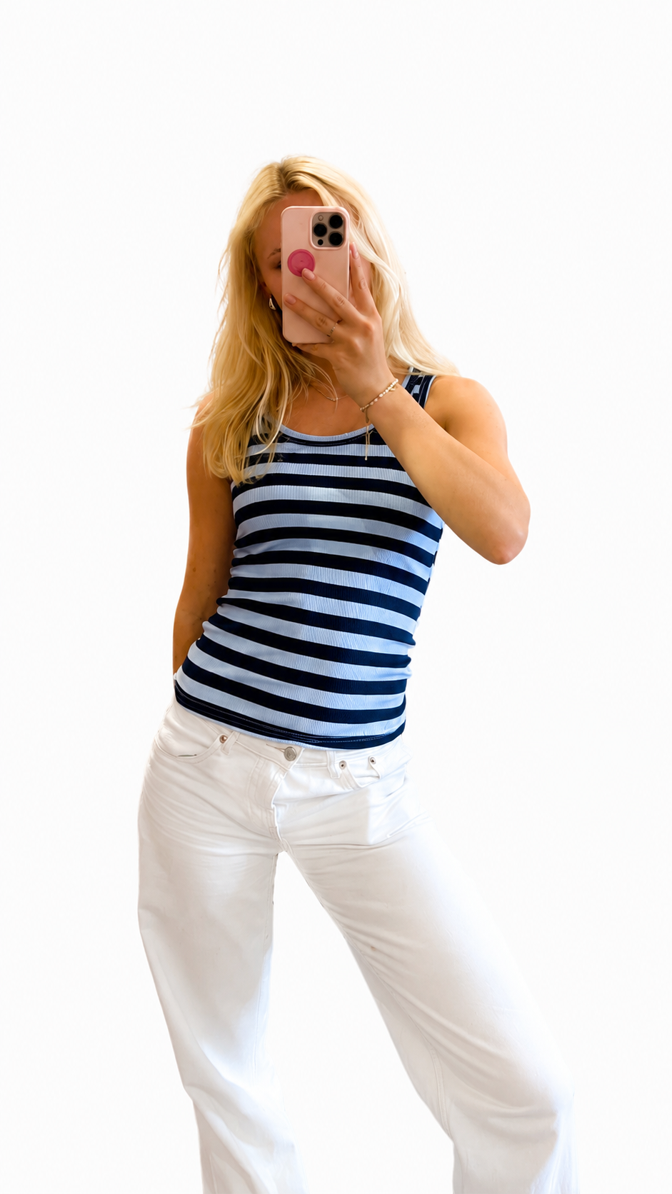 Topje blauw gestreept