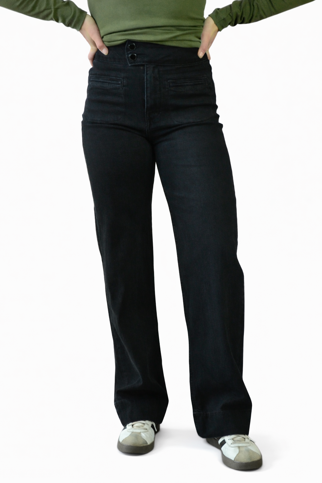 Rechte jeans met hoge taille